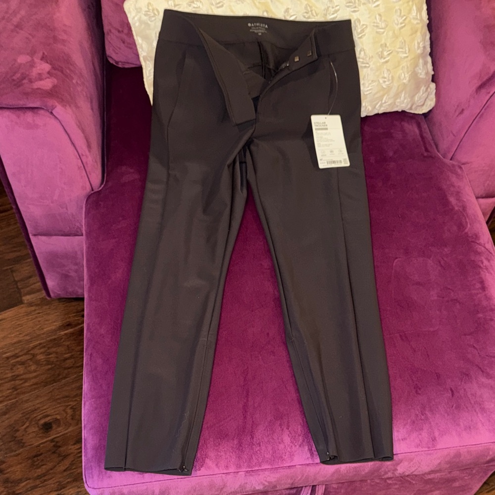 Athleta Women Brown Stellar Trouser High Rise Waist Luna Fabric Flattering Pants - Picture 7 of 7